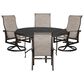 Woodard Cortland 5-Piece Patio Dining Set in Watercolor Tweed Pearly, , large