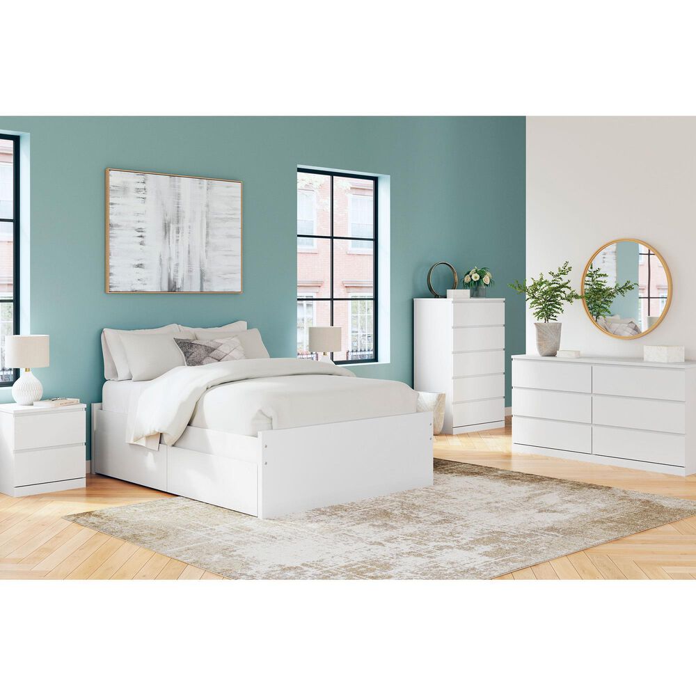 Ashley Onita Full Platform Bed with No Headboard and 2 Side Storage in White, , large