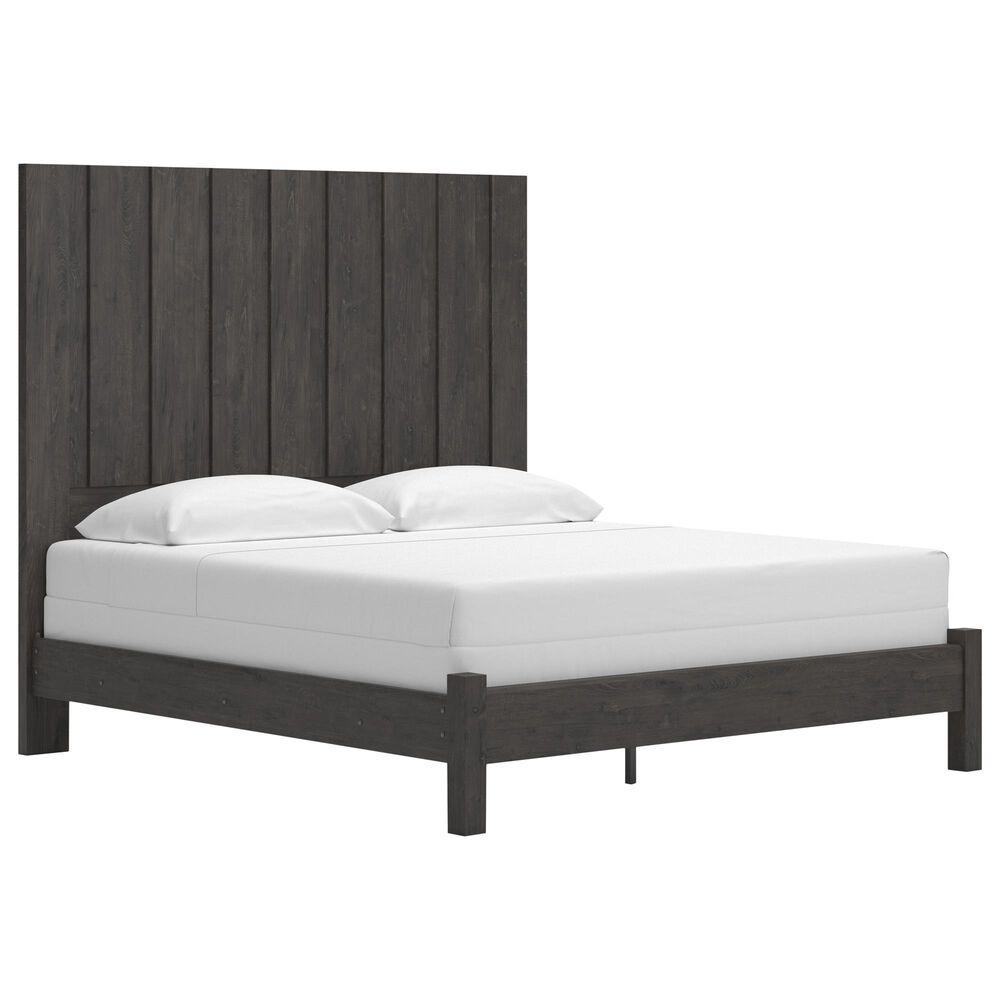 Ashley Fraluna King Panel Bed in Charcoal, , large