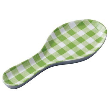 Supreme Melamine Gingham Spoon Rest in Green, , large