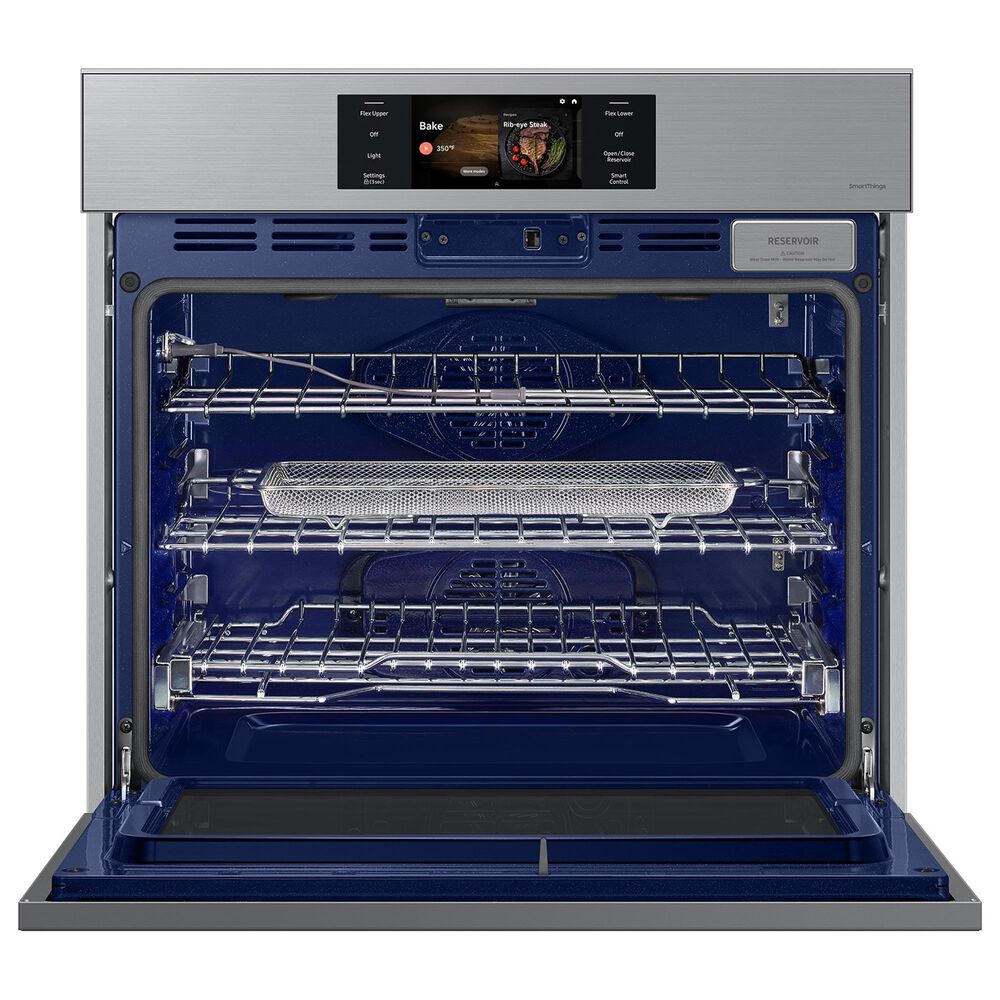 Samsung Bespoke 2-Piece Kitchen Package with Stainless Steel Bespoke 30" Single Wall Oven and Black 30" Induction Cooktop, , large