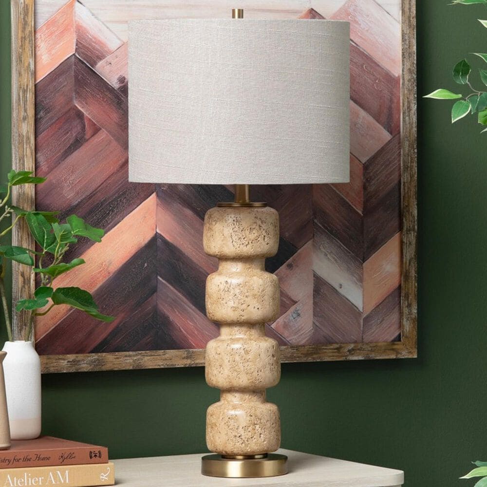 Crestview Collection Somerset Table Lamp in Tan and Gold, , large