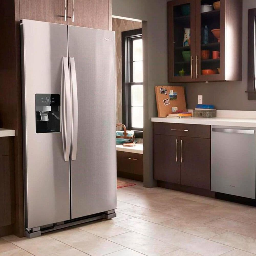Whirlpool 24.6 Cu. Ft. 36&quot; Wide Side-by-Side Refrigerator in Fingerprint Resistant Stainless Steel, , large