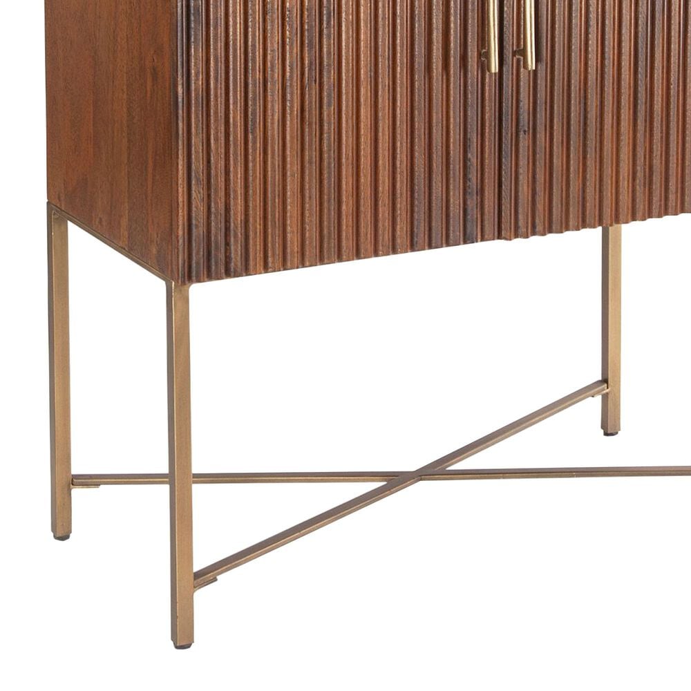 Home Trends &amp; Design Cosmopolitan Bar Cabinet in Honey Brown and Antique Gold, , large
