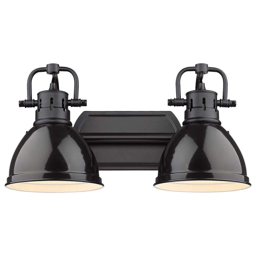 Golden Lighting Duncan 2-Light Bath Vanity in Matte Black and Glossy Black, , large