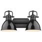 Golden Lighting Duncan 2-Light Bath Vanity in Matte Black and Glossy Black, , large