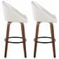 LumiSource Matisse 30" Swivel Barstool with Cream Fabric Upholstery in Walnut and Black (Set of 2), , large