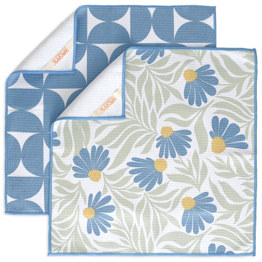 Werkshoppe Coneflower All Purpose Towel in Blue &#40;Set of 4&#41;, , large