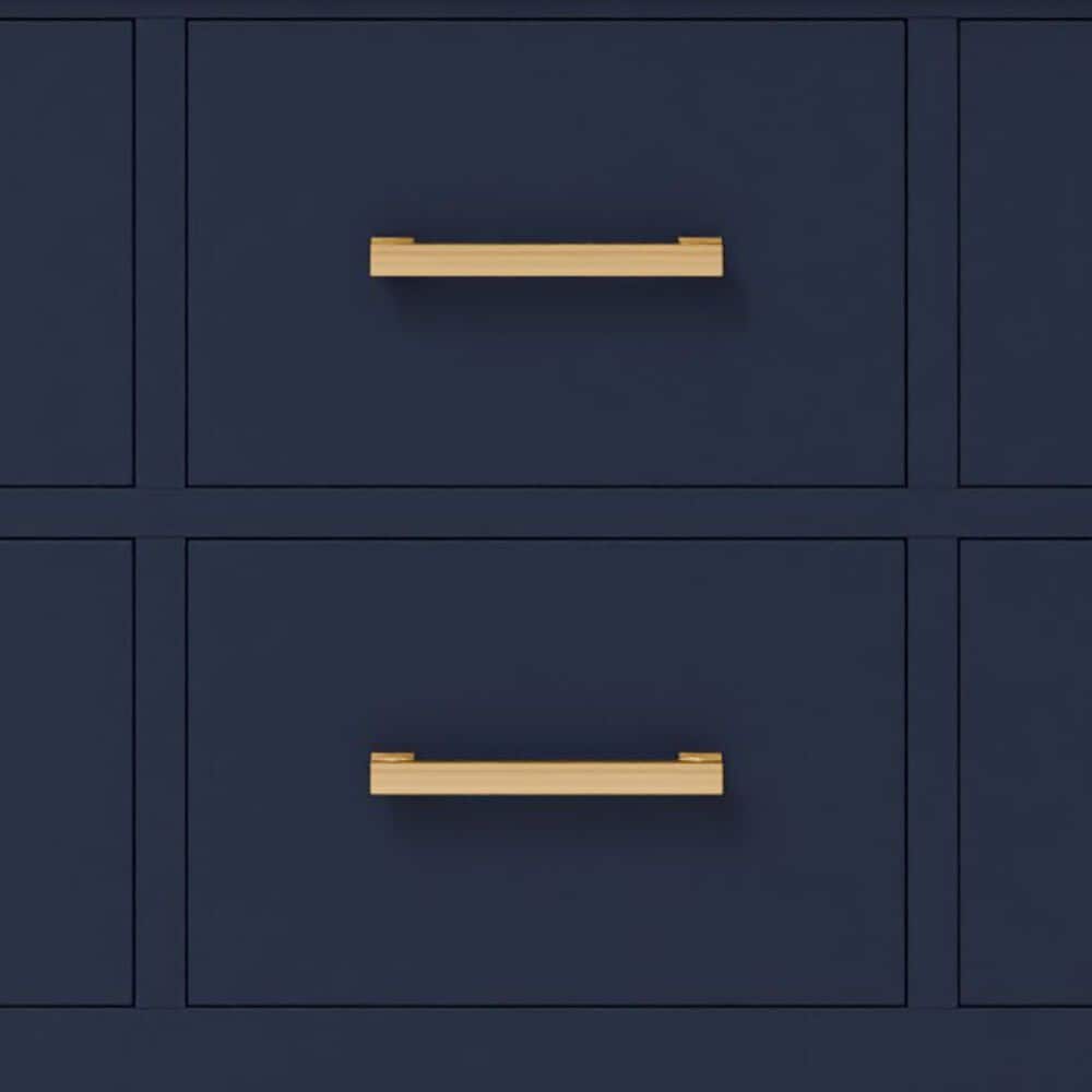 Lexora Home Castor 60" Double Bathroom Vanity in Blue with 2 cm White Cultured Marble Top and Rectangular Sinks, , large