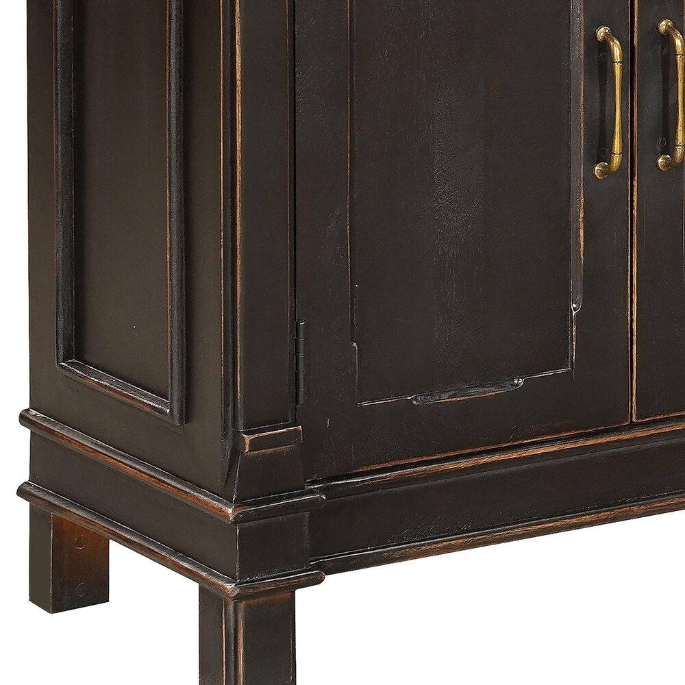 Home Trends &amp; Design Turin 100" Sideboard in Distressed Black and Walnut, , large
