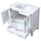 Lexora Home Volez 36" Single Bathroom Vanity in White with 2 cm White Ceramic Top and Rectangular Sink, , large