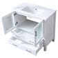 Lexora Home Volez 36" Single Bathroom Vanity in White with 2 cm White Ceramic Top and Rectangular Sink, , large