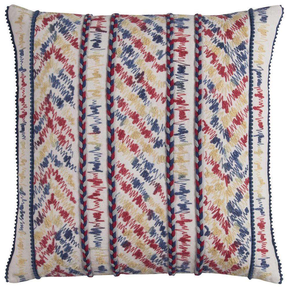 Rizzy Home 20" x 20" Pillow Cover in White with Multicolor Chevron, , large