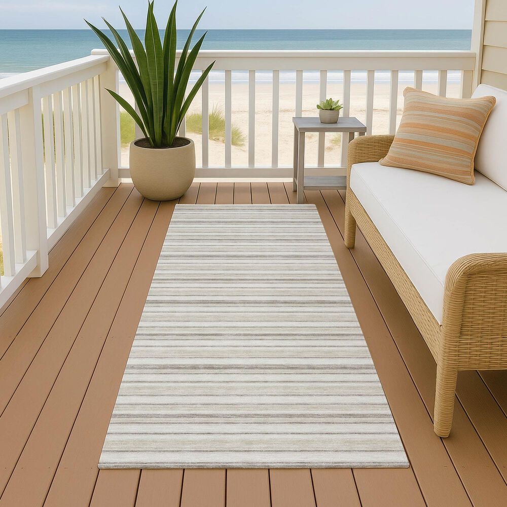 Dalyn Rug Company Soft Essentials Striped Linen 2'3" x 7'6" Indoor/Outdoor Runner, , large