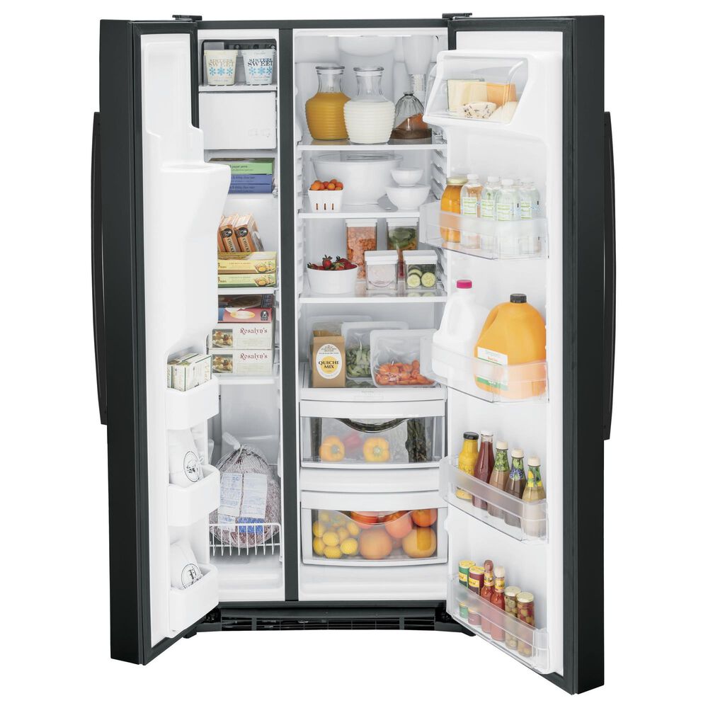 GE Appliances 23 Cu. Ft. Side by Side Refrigerator with Energy Star Certified in Black, , large
