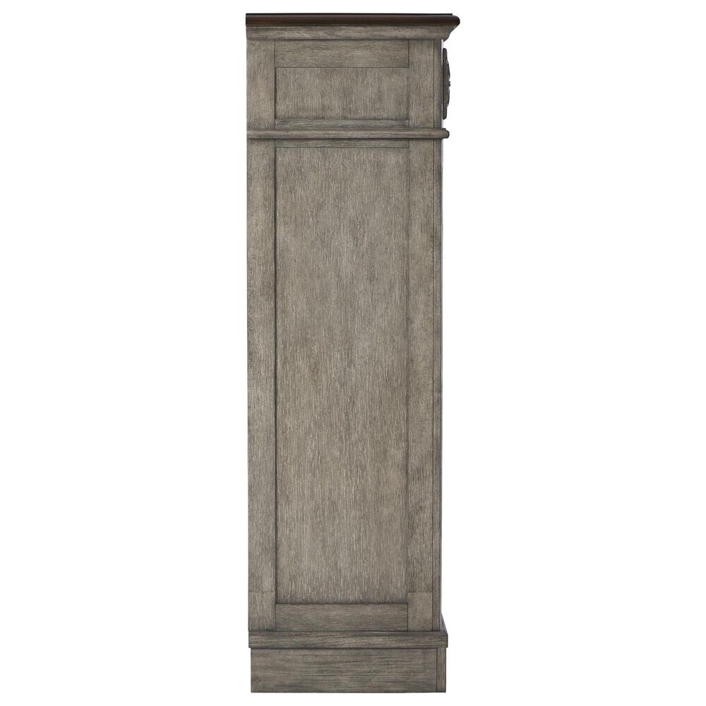 Ashley Lodenbay 5 Drawer Chest in Antiqued Gray and Walnut Brown, , large