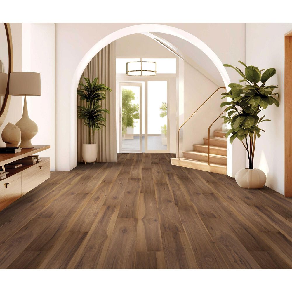 Karastan BelleLuxe Waterproof Farrington Crest Cigar Hickory 8&quot; x 54&quot; Laminate, , large
