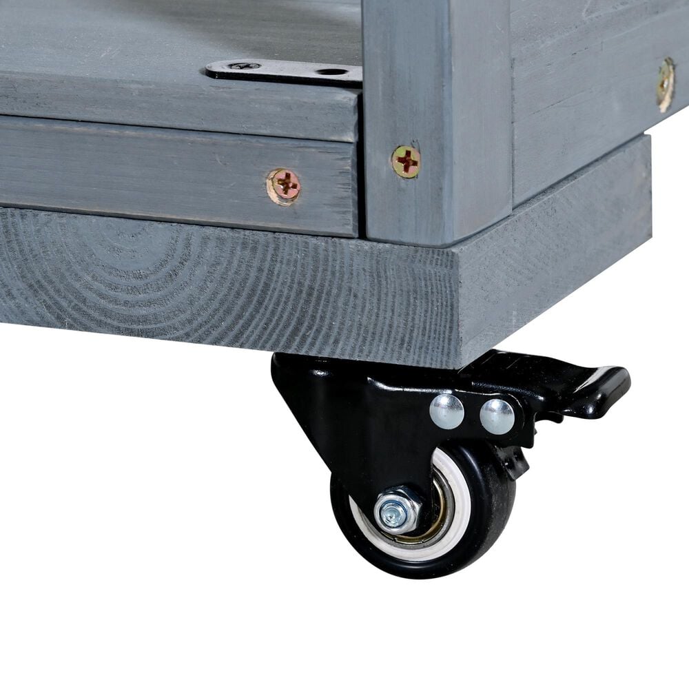 HOMLUX 41.7'' Outdoor Rolling Kitchen Island in Gray, , large