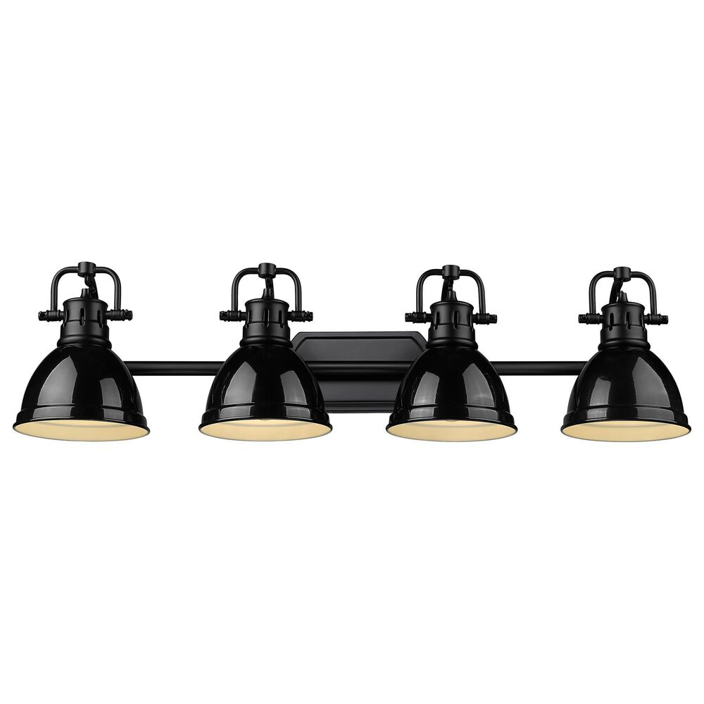 Golden Lighting Duncan 4-Light Vanity Light with Black Shade in Matte Black, , large