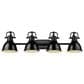 Golden Lighting Duncan 4-Light Vanity Light with Black Shade in Matte Black, , large