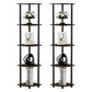 HOMLUX 5-Tier Multi-Purpose Corner Open Bookshelf in Columbia Walnut and Black (Set of 2), , large
