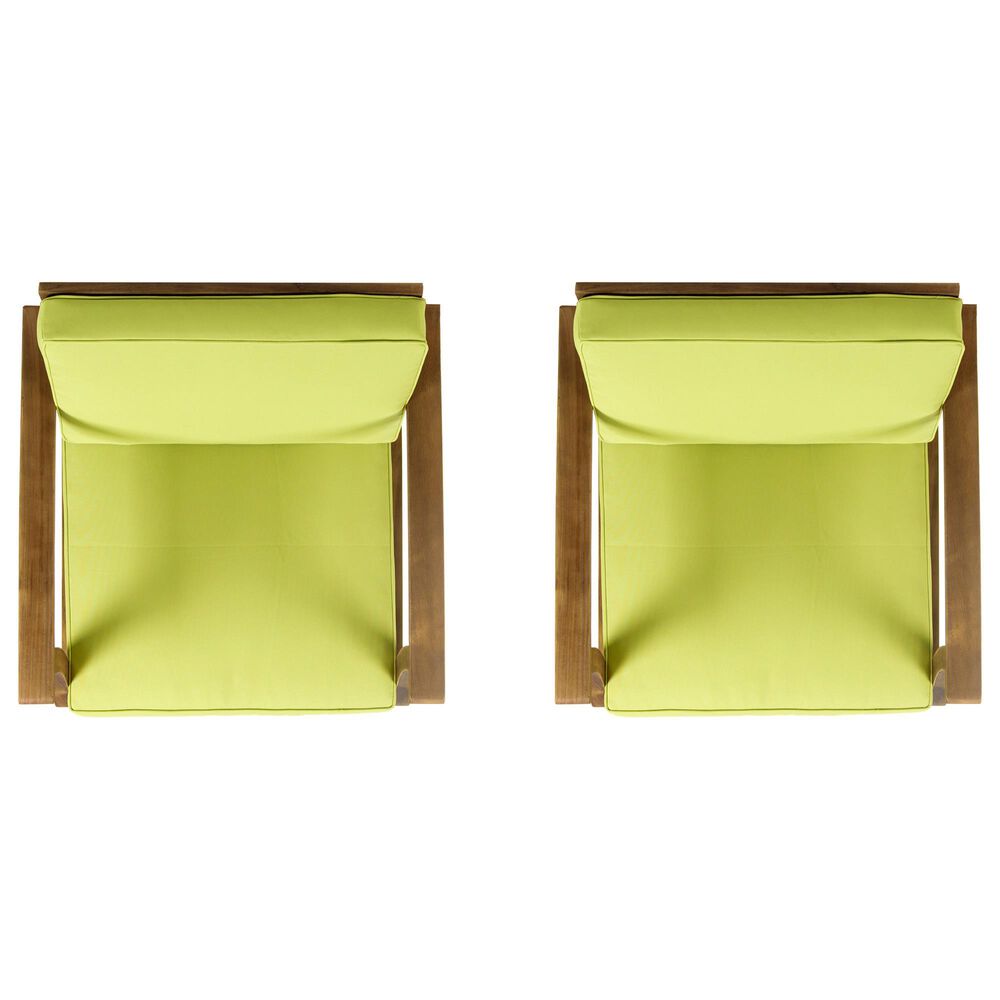 Hearth and Haven Perla Outdoor Club Chair with Cushions in Green (Set of 2), , large