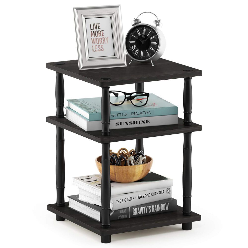 HOMLUX Turn-N-Tube Table in Espresso and Black, , large