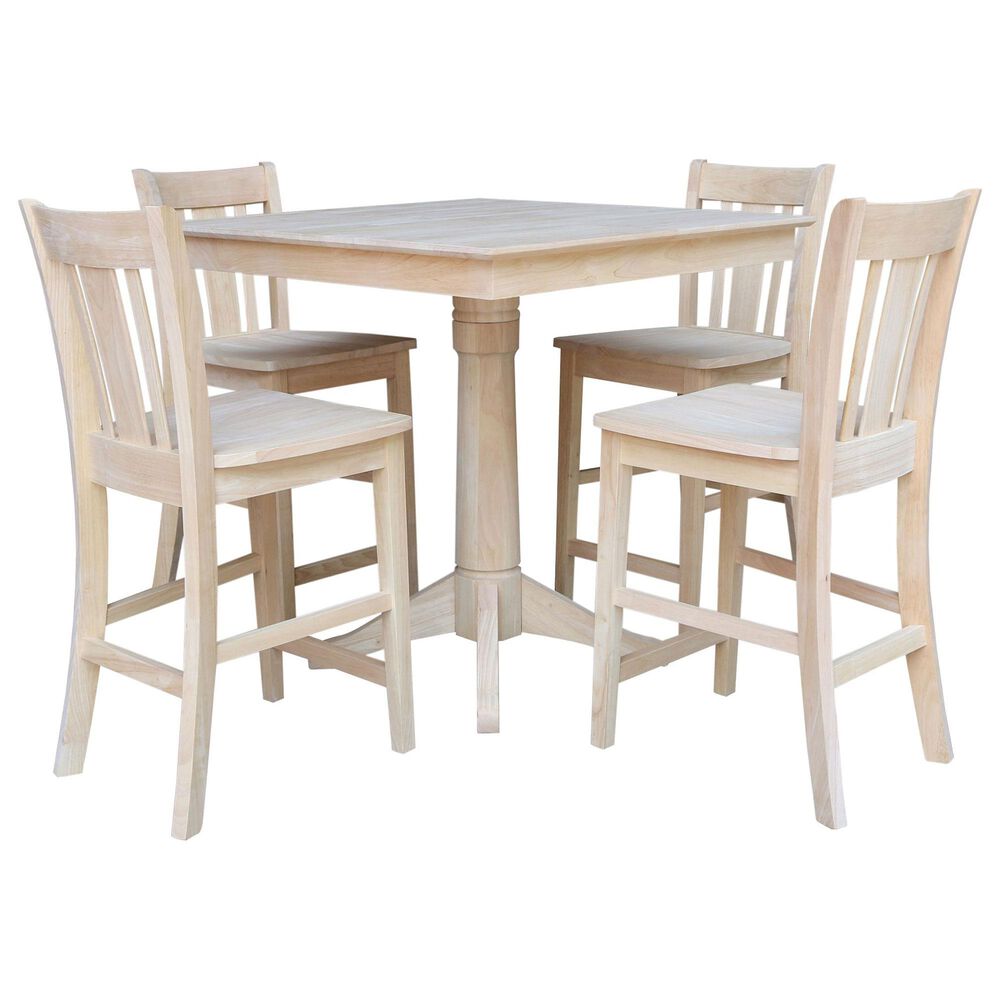 International Concepts 5-Piece Counter Height Dining Set in Unfinished, , large