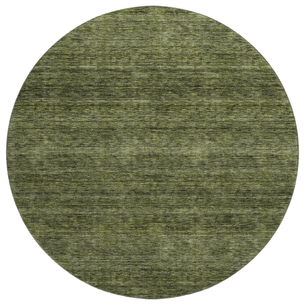 Dalyn Rug Company Soft Essentials Solid Olive 8" Round Indoor/Outdoor Area Rug, , large