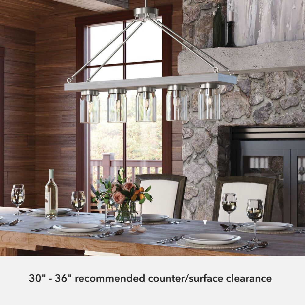 Hunter Devon Park 5-Light Linear Chandelier in Onyx Bengal and Barnwood, , large