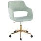 Lumisource Margarite Task Chair with Light Green Fabric Cushion in Gold, , large
