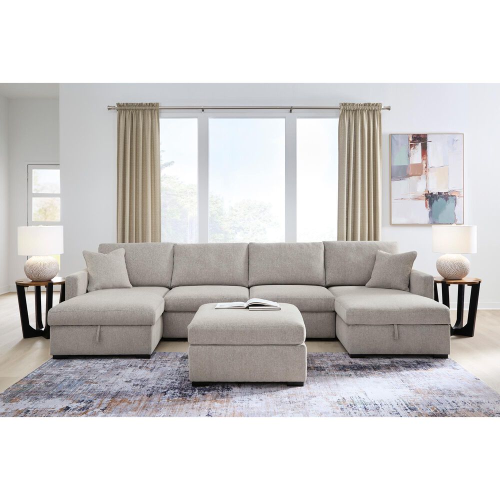 Ashley ModMax Luxe 4-Piece Symmetrical Sectional with Double Storage Chaise in Flint, , large