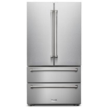 Thor Kitchen 36" Professional French Door Refrigerator with Freezer Drawers in Stainless Steel, , large