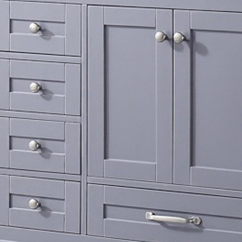 Lexora Home Dukes 60&quot; Double Bathroom Vanity in Dark Grey with White Carrara Marble Top and Rectangular Sinks, , large