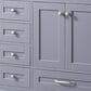 Lexora Home Dukes 60" Double Bathroom Vanity in Dark Grey with White Carrara Marble Top and Rectangular Sinks, , large