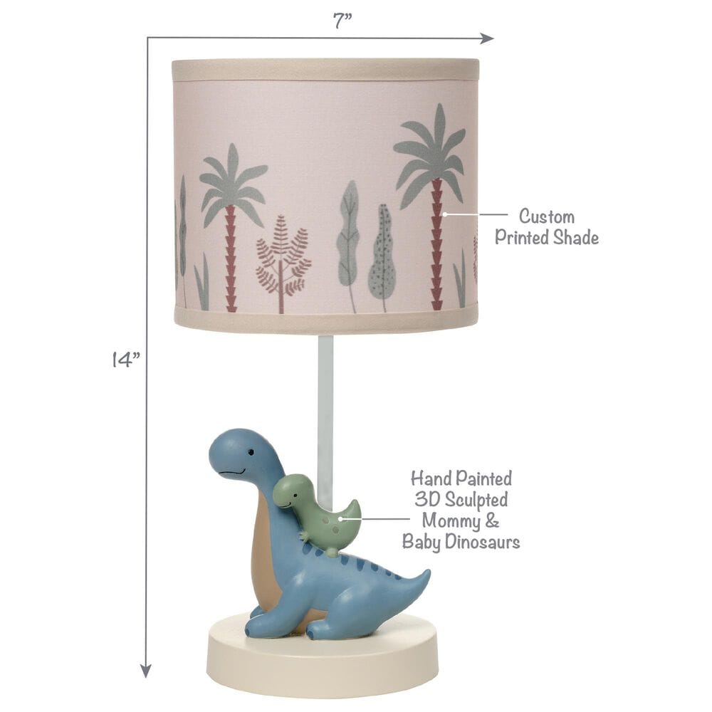 Lambs &amp; Ivy Dino-Might Table Lamp in Blue and Sage Green, , large