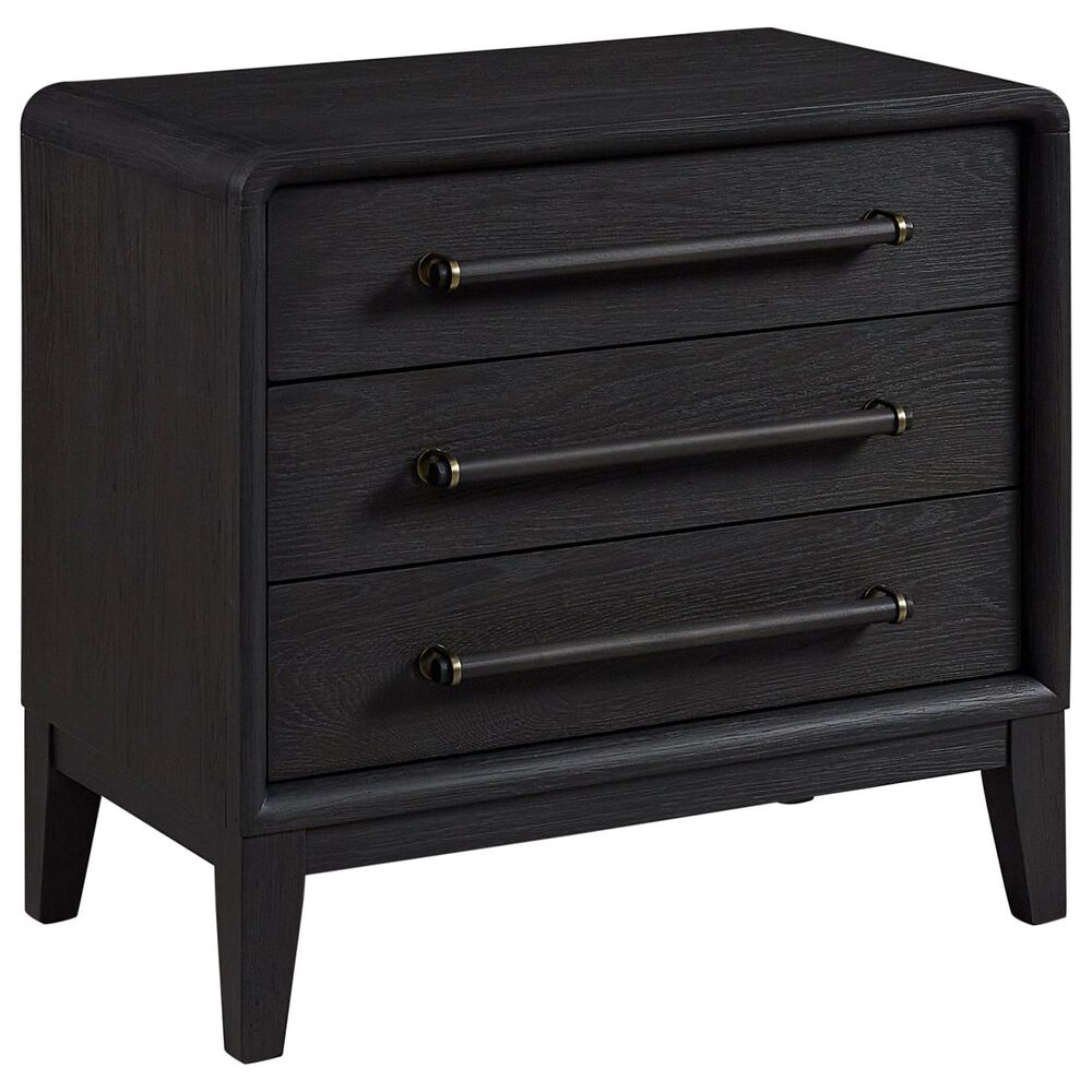Sterling Timber Elure Queen Waterfall Panel Bed with 2 Nightstands in Peppercorn, , large