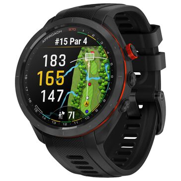 Garmin Approach S70 42mm Premium GPS Golf Watch Ceramic Bezel Black Case with Black Silicone Band, , large