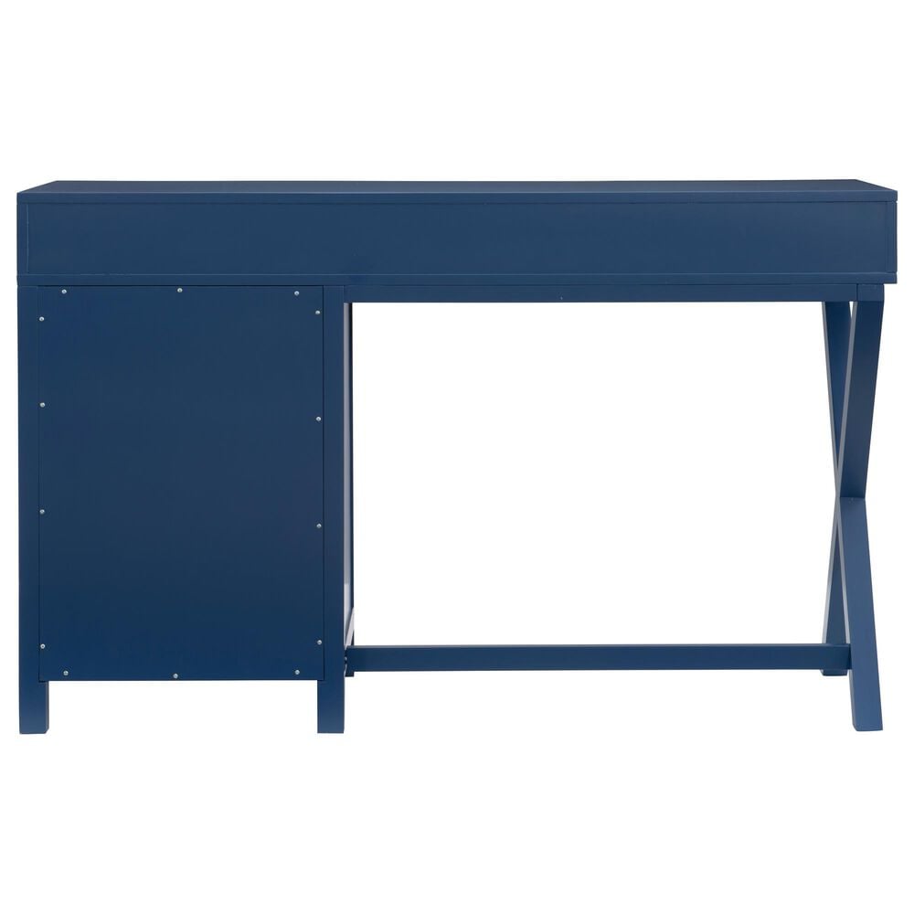Linon Home Decor Peggy Side Storage Desk in Navy, , large