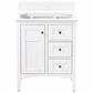 James Martin Vanities Palisades 30" Single Bathroom Vanity in Bright White with 3 cm White Zeus Quartz Top and Rectangular Sink, , large