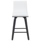 Armen Living Vienna Swivel Counter Height Stool with Snow White Upholstery in Black Brushed, , large