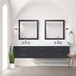 Lexora Home Castor 84" Double Bathroom Vanity in Blue with 2 cm White Carrara Marble Top and Rectangular Sinks, , large