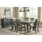 Ashley Tyler Creek 3-Drawer Dining Table in Antique Black and Weathered Oak - Table Only, , large