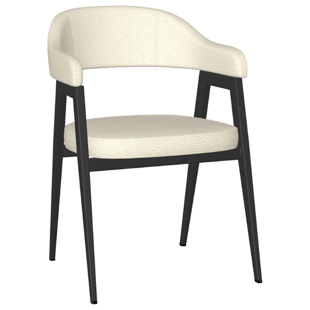 Amisco Carmen 60&quot; Round Dining Table and 6 Upholstered Dining Chairs, , large