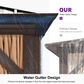 HOMLUX 13" x 15" Outdoor Hardtop Gazebo with Galvanized Steel in Brown, , large