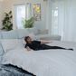 Bean Bag Nest Chairs Queen Plush Bean Bag in Cyan, , large