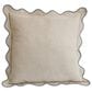 24" x 24" Cotton Throw Pillow with Scallop Edge in Beige, White and Black, , large