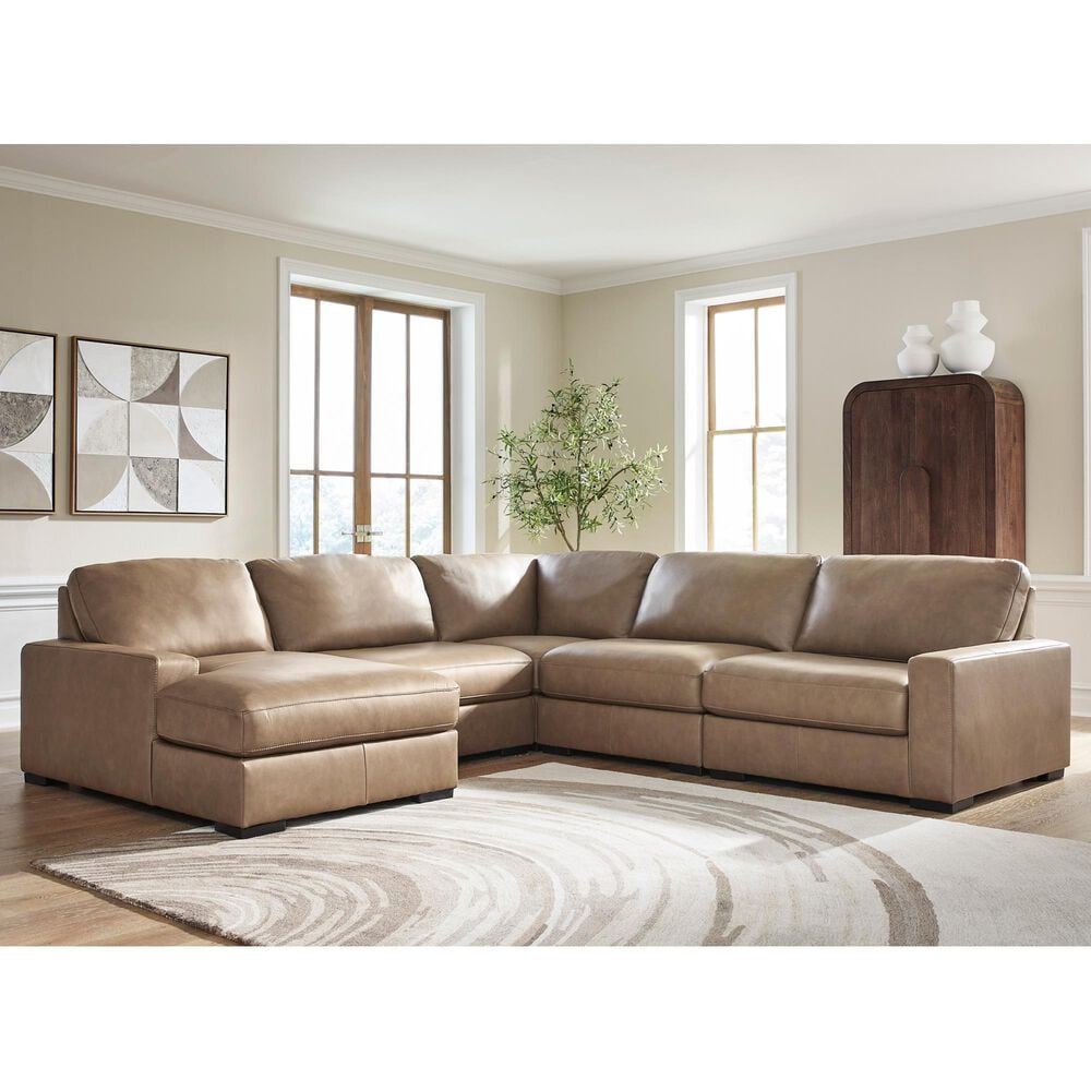 Ashley Veronella 5-Piece Stationary Left Arm Facing Sectional with Chaise in Sahara, , large