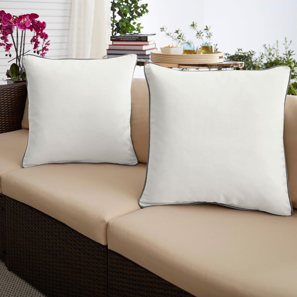 Sorra Home Sunbrella 18" Pillow in Canvas Natural (Set of 2), , large