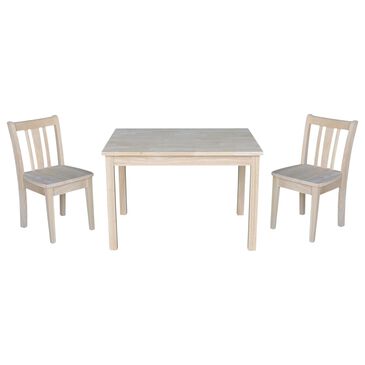 International Concepts San Remo 3 Piece Juvenile Table Set in Unfinished, , large